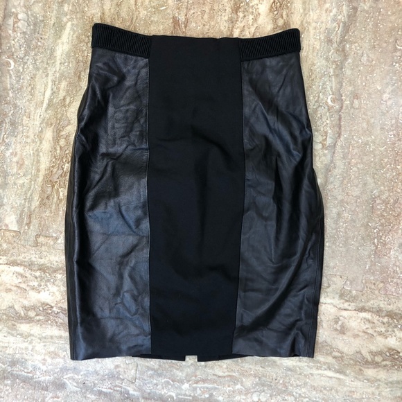 Tracy Reese Dresses & Skirts - TRACY REESE black leather paneled mini skirt